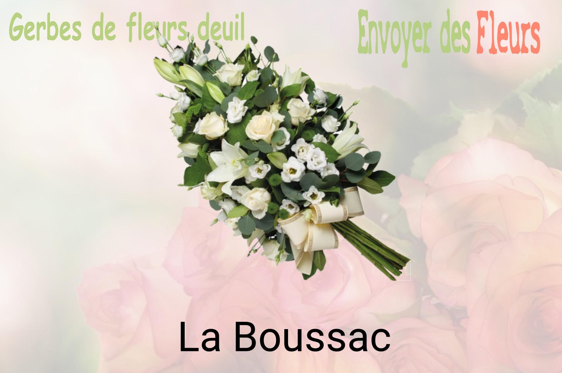 Gerbe de fleurs de deuil livrée à La Boussac